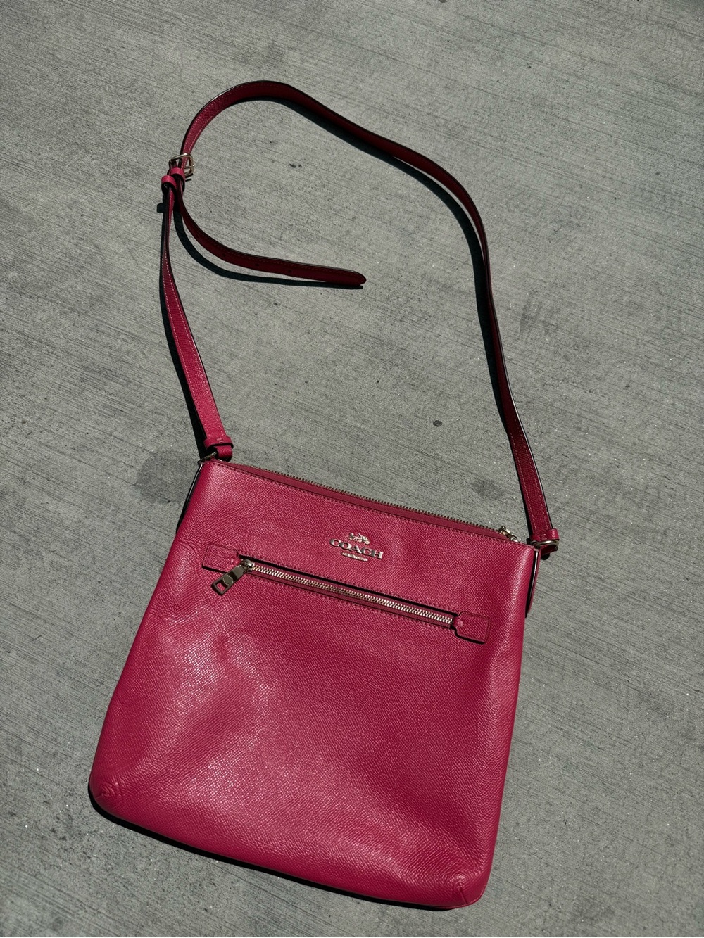Coach Pink Pebbled Leather Crossbody Bag